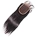 Elva Hair Free Part Straight Lace Closure Bleached Knots Brazilian 3.5
