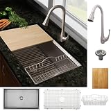 Ticor Stainless Steel Kitchen Sink and Brushed Nickel Kitchen Faucet Combo