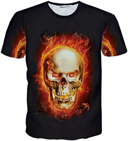 Fashion Trender Angry Skull Printed Casual Hip Hop T-Shirts Tees