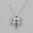 Necklace With 1.60ctw Genuine Amethysts Crafted in 925 Sterling silver. Total item weight 6.5g Length 16in