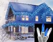 Set of 70 LED Blue and White M5 Icicle Christmas Lights - White Wire