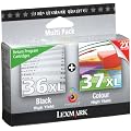 Lexmark 80D2978 36XL / 37XL Tintenpatrone schwarz und farbig hohe Kapazit�t Schwarz: 475 Seiten, Farbe: 500 Seiten 2er-Pack