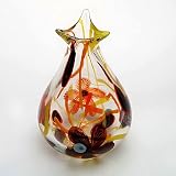 Hand Blown Floral Sommerso Art Glass Vase 10.5