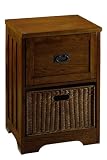 File Cabinet W/wicker Basket 29hx21w Macintosh Oak
