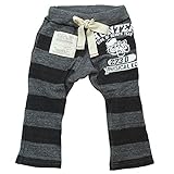 【H27年冬物】OFFICIAL TEAM(オフィシャル チーム) 裏毛ボーダー長丈パンツ 80cm/BLACK NO.OT-15AW-404