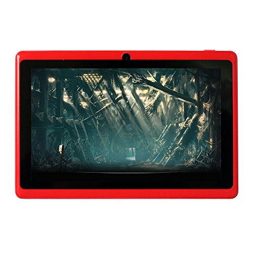 Yuntab 7" Q88 Allwinner A23 Capacitive, Google Android 4.4 ,Tablet PC with Dual core and Dual Camera Google Play Pre-loaded, External 3G ,3D-Game Supported 5 Point Multi Touch Screen (Red)
