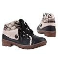 Damen Schuhe, STIEFELETTEN, FREIZEITSCHUHE SCHN�R BOOTS, JA074, Synthetik in hochwertiger Leder Optikund Textil