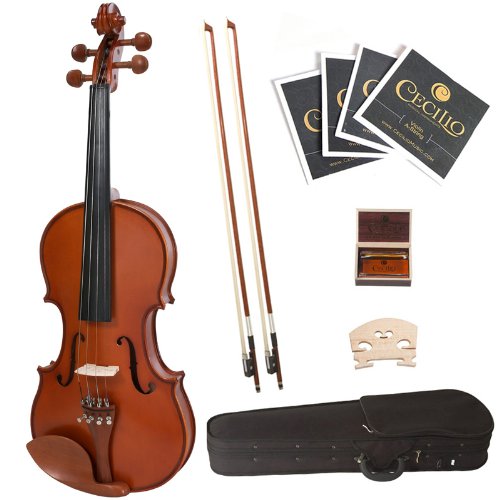 Cecilio 4/4 CVN-400 Solid Wood Flamed Violin with Satin Finish (Full Size) On Sale