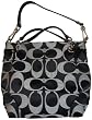 Women's Coach Purse Handbag Brooke Signature Black/White/Black