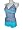 Turquoise/navy/white dot