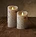 Luminara® Real Flame Effect, Birch Bark Finish, Unscented Wax Pillar Candle (7 in)