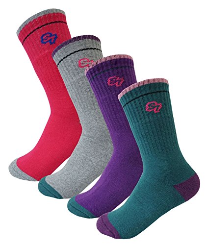 4&5Pack Women Full Cushion Hiking/Camping/Trekking Crew Socks