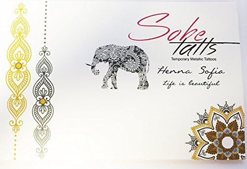 SoBe Tatts Henna Sofia Metallic Tattoos (4 Sheets) - Like Flash Tattoos