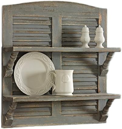 Shabby Chic Wall Shelf Furniture Gray Shutter Shelves Distressed Cottage Rustic
