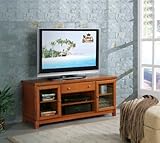 54" Fruitwood Plasma TV Stand With Drawers & Shelves