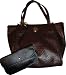 Women's DKNY Purse Handbag French Grain Leather Tote Dark Brown