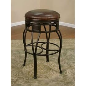 Capri - Backless Bar Stool Bourbon Leather by American Heritage Billiards