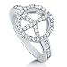 Sterling Silver Ring Cubic Zirconia Peace Sign Fashion Right Hand Ring - Ideal Gift For Mother, For Her, Birthday, Anniversary, Bridal, Wedding, Engagement