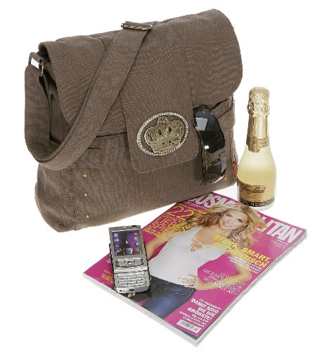 Schultertasche ROYAL CROWN Canvas Messenger Tasche Damentasche Handtasche Daniel Ray BRAUN