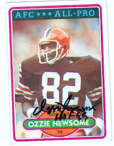Ozzie Newsome Autographed/Hand Signed Football Card (Cleveland Browns) 1980 Topps All Pro #110