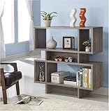 Dark Taupe Finish Wood Cube Bookcase Bookshelf Display Cabinet