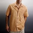 Kokomo Men's Yarn-Dyed Check Pattern Short Sleeve Silk Camp Shirt