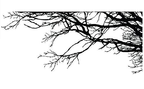 StickerbrandÂ© Nature Vinyl Wall Art Tree Top Branches Wall Decal Sticker - Black, 100" x 44", Right to Left. Easy to Apply & Removable.