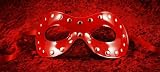 Carneval - Original handmade Venetian mask - Fellini Rivetti Leather red Erotic Line
