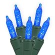 Pack of 12 Blue LED M5 Mini Replacement Christmas Light Bulbs - Green Husk