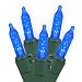 Pack of 12 Blue LED M5 Mini Replacement Christmas Light Bulbs - Green Husk