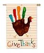 Give Thanks Silk Reflections Regular Size Flag