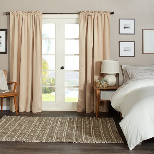 Pinzon Blackout Curtains, 56 by 84-Inch, Khaki, Set of 2 | Curtain Store