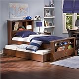 IMAGE OF South Shore Mika Classic Cherry Kids Wood Bookcase Bed 3 Piece Bedroom Set