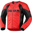 Icon Overlord Men's Leather On-Road Motorcycle Jacket - Red