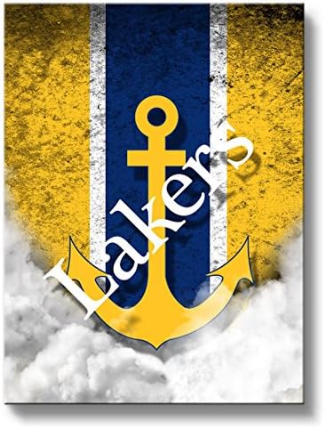 Lake Superior State LSSU Lakers Canvas Wall Art Vintage Design (12x12)