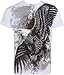 Sakkas Flying Eagle Metallic Silver Embossed Cotton Mens Fashion T-Shirt