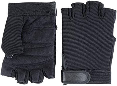 Quirinus Women's Fingerless Seude Feel Back Warm Winter Gloves - Black (Size M/L)