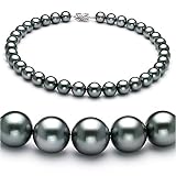 Grey 12-13mm AAA+ Tahitian Pearl Necklace 16 inch Choker Length