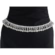 White Brass Bells Chain Link Belt, Sexy Hip Chain, Fits waist or hips 36" - 42" for Belly Dancing or Casual Wear