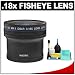 Zeikos .18x Super Wide Fisheye Lens + 6-Piece Cleaning Kit for Nikon D40 D40x D60 D80 D90 D200 D300 D300s D700 D3000 D5000 Digital SLR Cameras