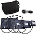 ADC Multikuf 732 4-Cuff EMT Kit with 804 Portable Palm Aneroid Sphygmomanometer, Child, Small Adult, Adult and Large Adult Blood Pressure Cuffs (13-50 cm), Black Nylon Zipper Storage Case, Navy