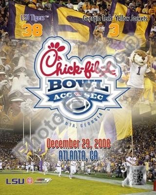 LSU Tigers 2008 Chick-fil-A Bowl 8x10 Photo