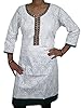 Indian Tunic Top Womens Kurti White Cotton Tunic, Dress, Kurti, Swim Suit Cover M