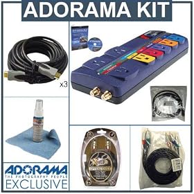 HDTV Super Savings Premium Accessory Package (3 - 6' HDMI Male to HDMI Male Cables, 6' RCA to RCA Component Video Super Cable, 6' Digital Audio Optical Super Cable, 6' HDMI to Mini HDMI Super Cable, Monster Screen Clean - Surge Protection 8-Outlet (1 Coax), Monster/ISF Calibration DVD