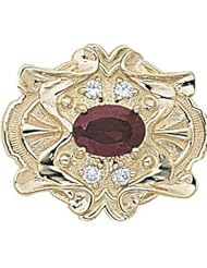 14 Karat Gold Slide with Pink Tourmaline center and Diamond accents GS404-PT-D