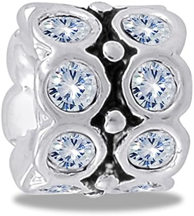 DaVinci Bead April CZ Wheel Birthstone - Jewelry Bracelet Memories Beads DB34-5-DAV