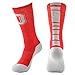 College Edition Men's Champ preformance Crew Sock, Red/Grey, Large 10-13