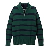 Boys' Cherokee  Striped Zip Sweater - Mossimo/Navy