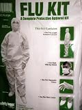 Pandemic Influenza, Swine Flu, Avian Flu Kit / Protective Apparel Emergency Disaster and First Aid Protection, Survival Transit Set with 1 Ex. Lg. Full Length Protective Coverall, 1 Face Mask with Eye Shield, 1 Pair of Lg. Gloves, 1 Pair of Lg. Shoe Covers - Safety Toggs / Frogg Toggs Brand - Polyspun Breathable Synthetic Fabric Disposable Set