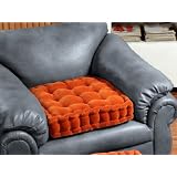 Velvet Armchair Booster Cushion Terracotta